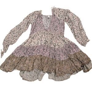 tiger lily floral tired mini dress